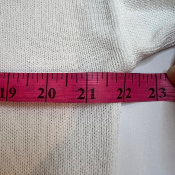 Vtg 80s Something More Sweater Embellished Medium White Gold Star USA Studded - Picture 10 of 11